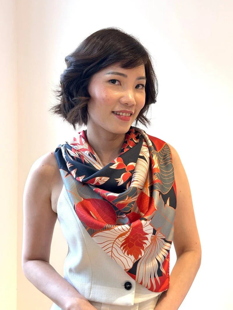 BINARY STYLE | Tropical Party Silk Scarf