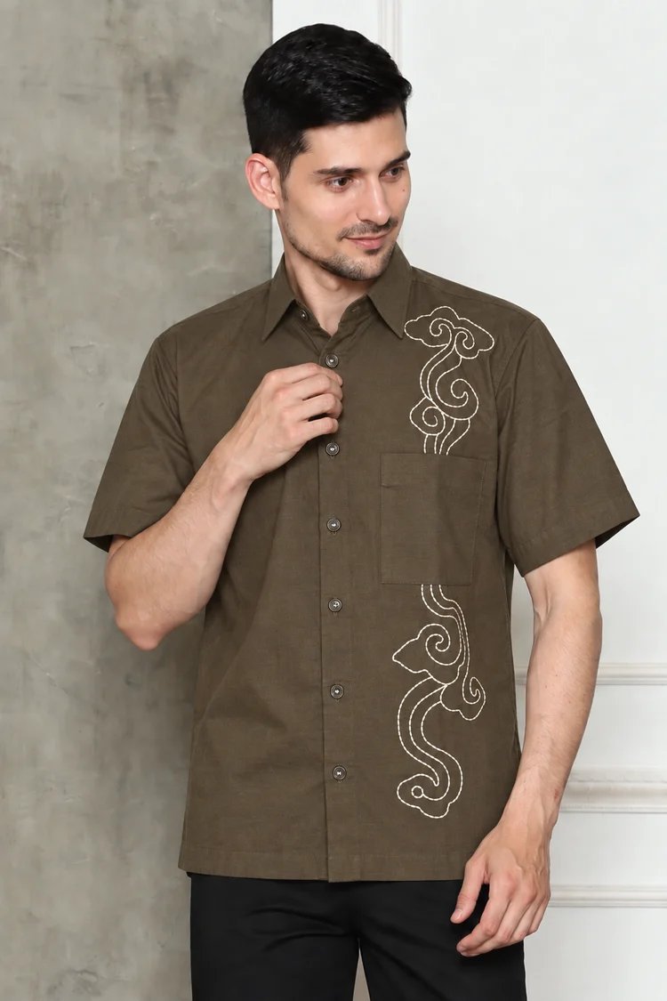 KANZI COLLECTION | Mens Batik Embrodered Shirt