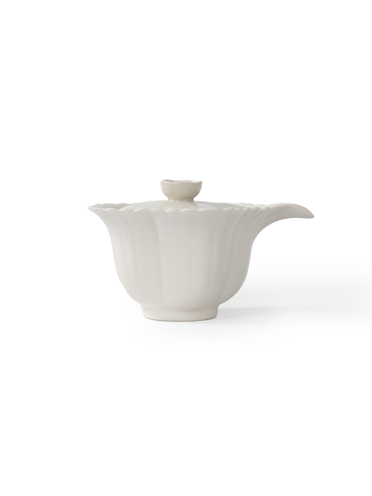 CRAFILAB | Ash Gray & Small Floral Edge Five & Petal Teapot