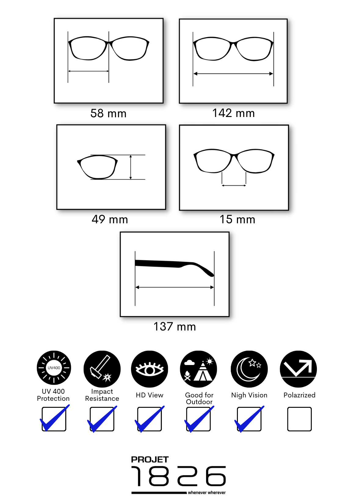 PROJET1826 | ACE Sunglasses Black/Grey