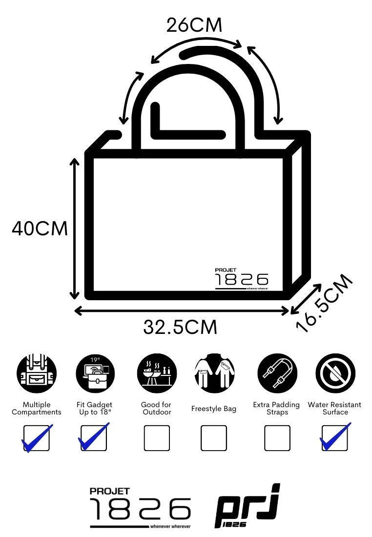 PROJET1826 | CAEDMON Multipockets Tote Bag Black