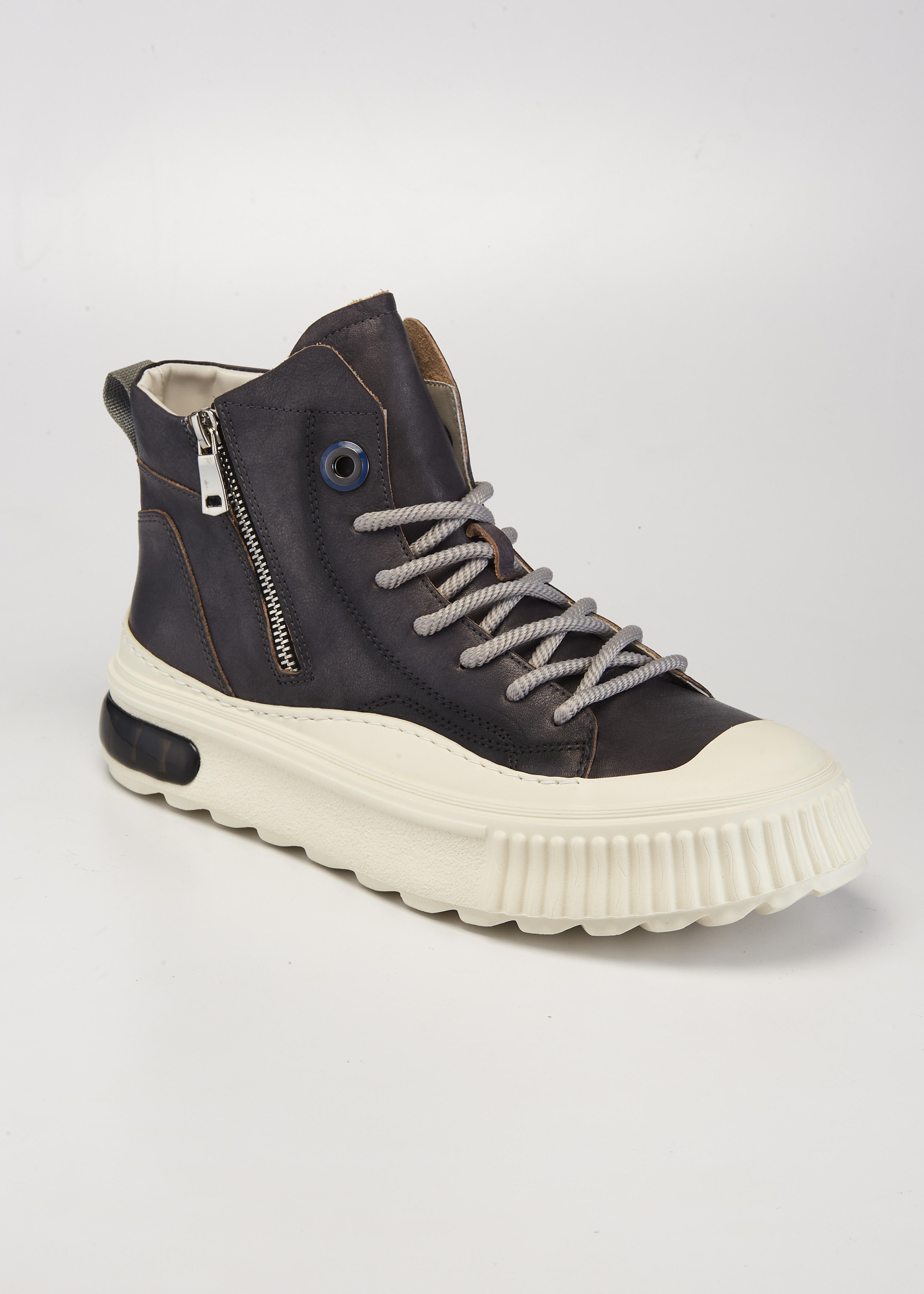 PROJET1826 | FARRELL Mid Cut Leather Sneaker Grey