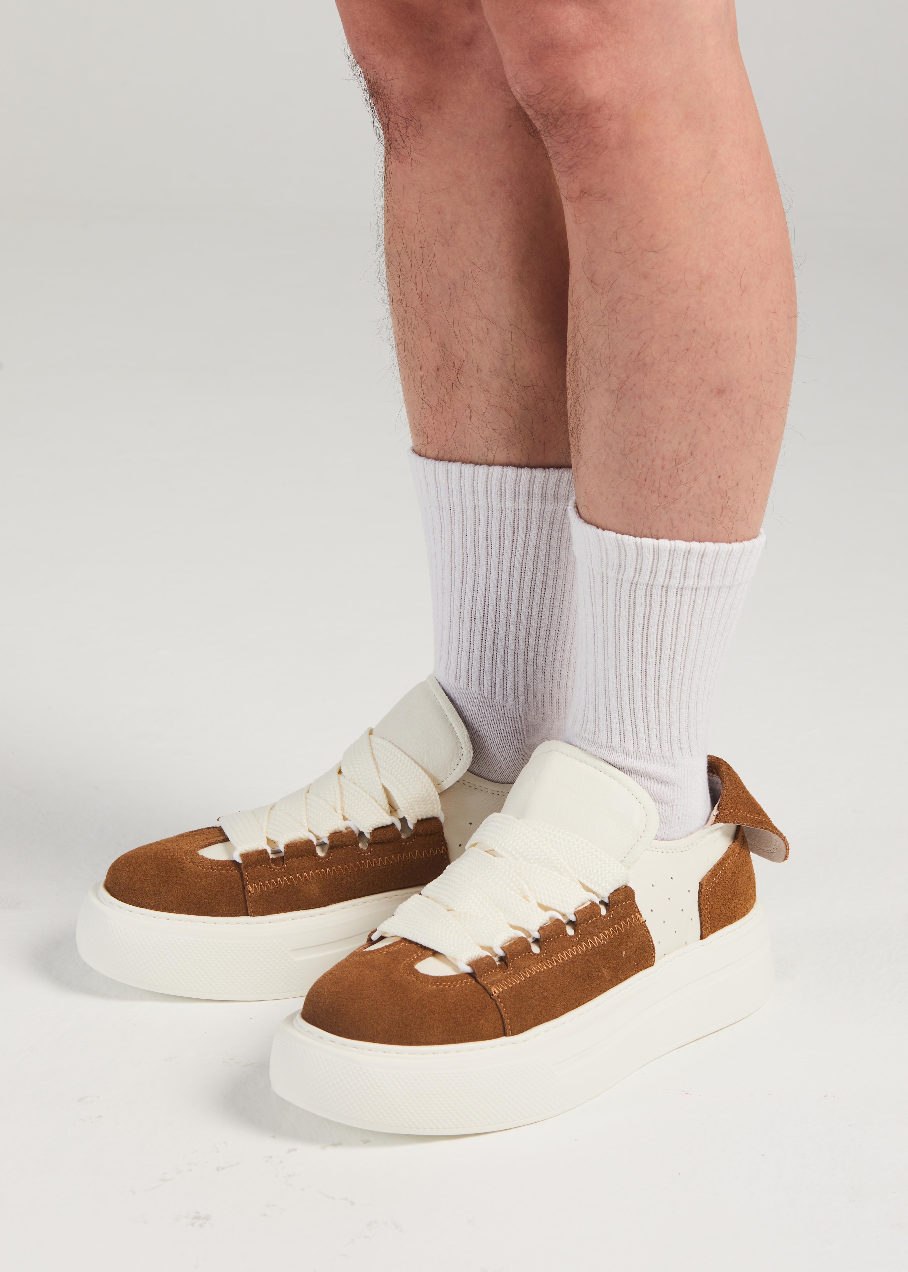 PROJET1826 | FELTON Broad Shoelace Suede Leather Sneaker Brown