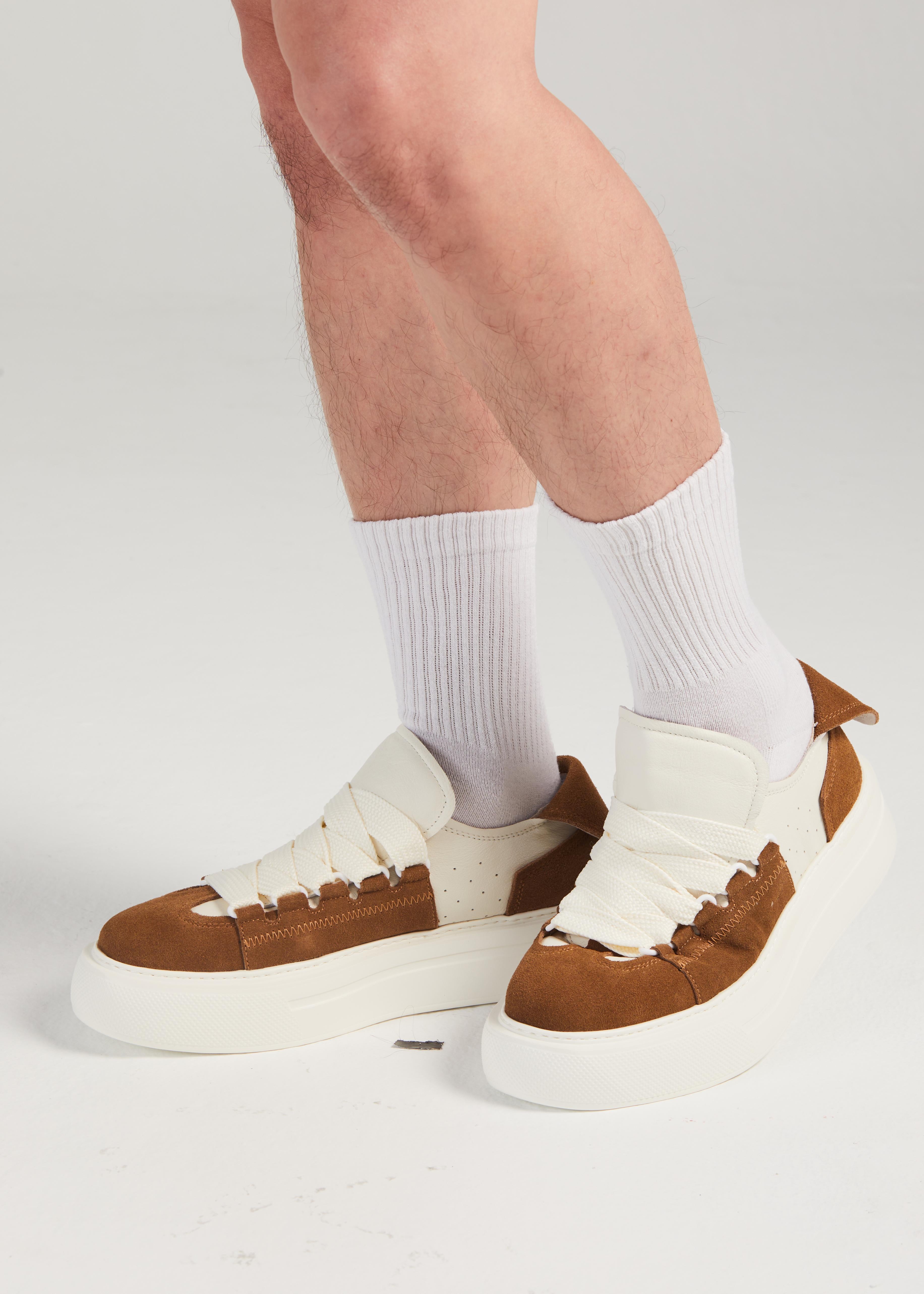 PROJET1826 | FELTON Broad Shoelace Suede Leather Sneaker Brown