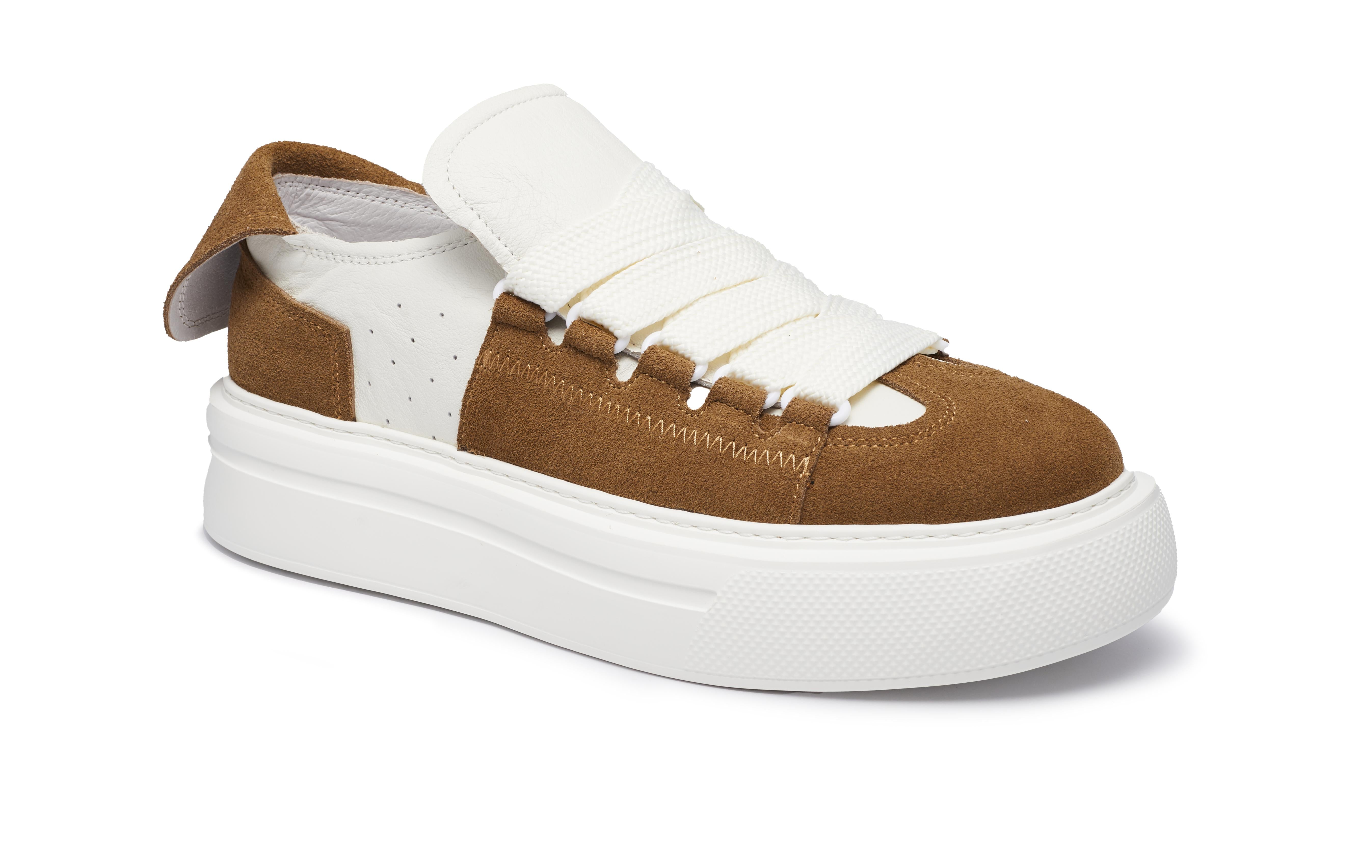 PROJET1826 | FELTON Broad Shoelace Suede Leather Sneaker Brown