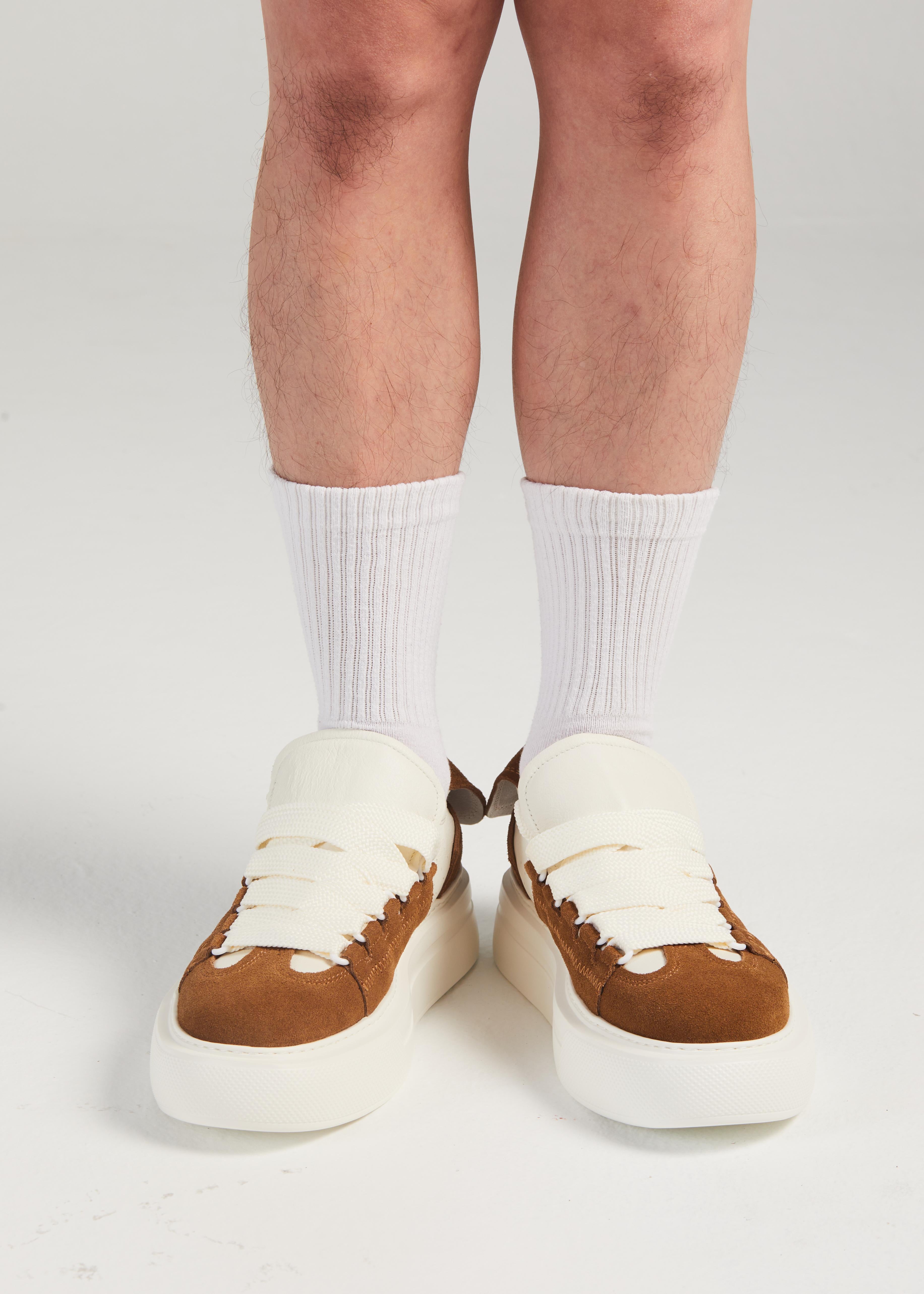 PROJET1826 | FELTON Broad Shoelace Suede Leather Sneaker Brown