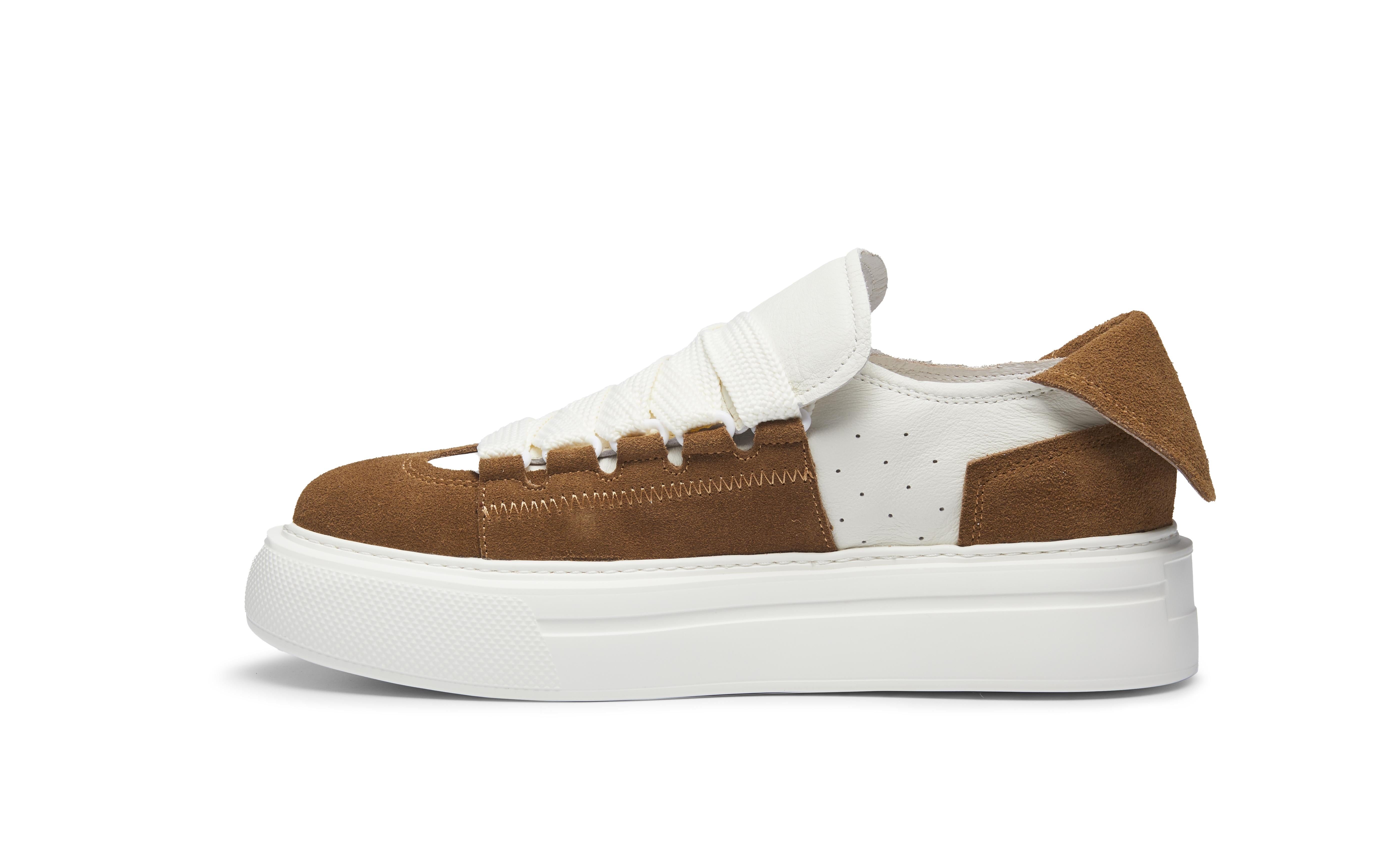 PROJET1826 | FELTON Broad Shoelace Suede Leather Sneaker Brown