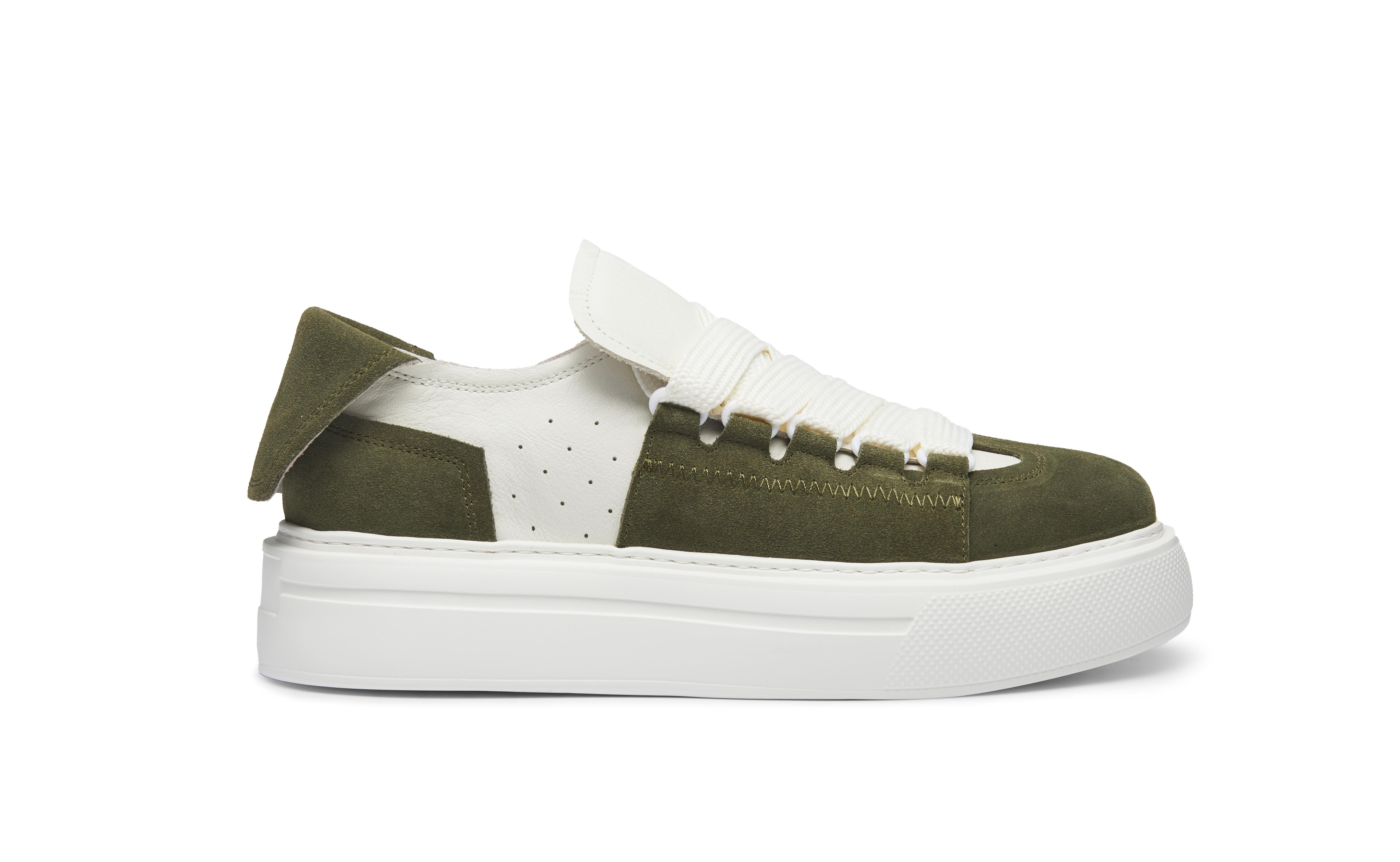 PROJET1826 | FELTON Broad Shoelace Suede Leather Sneaker Green