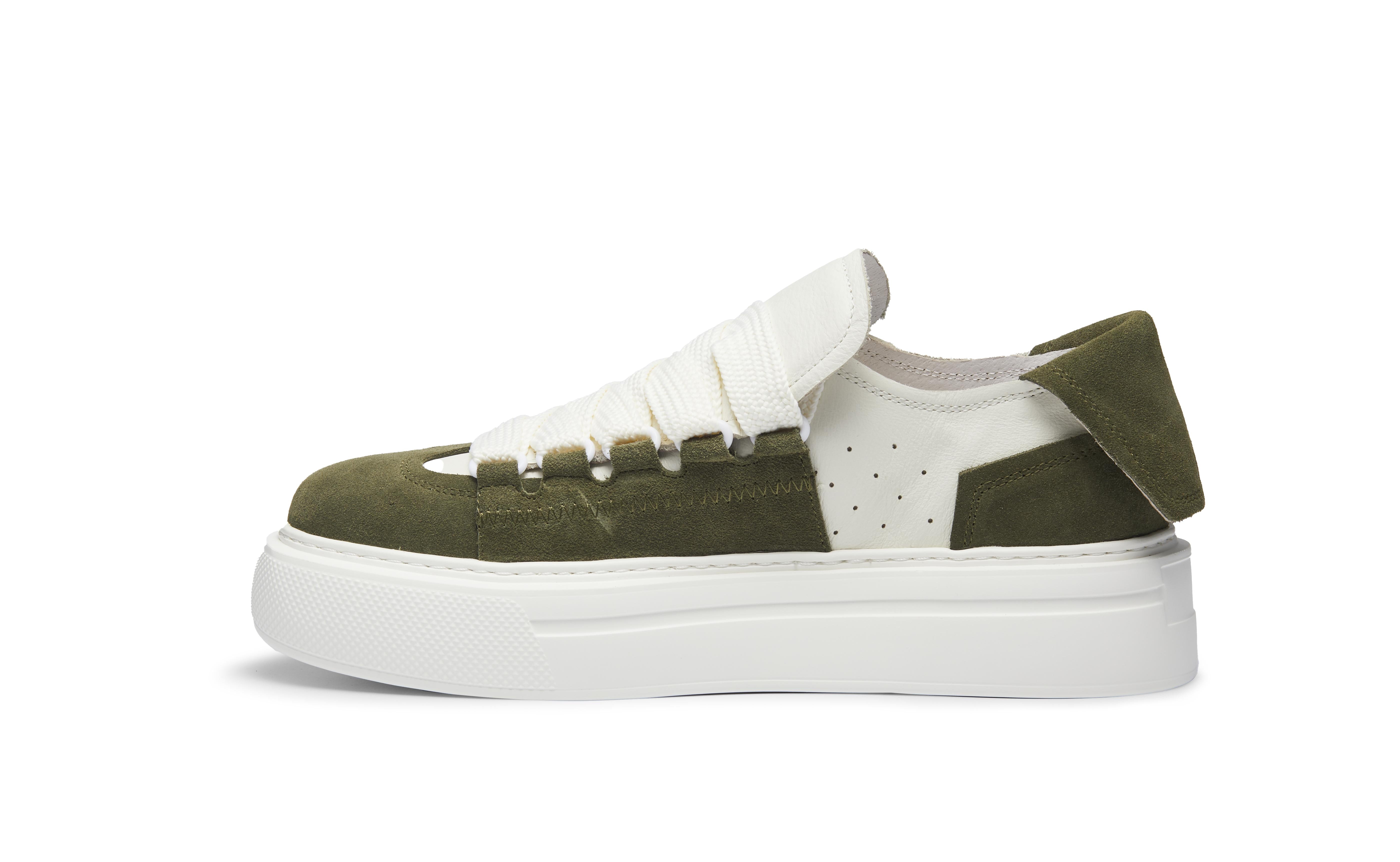 PROJET1826 | FELTON Broad Shoelace Suede Leather Sneaker Green
