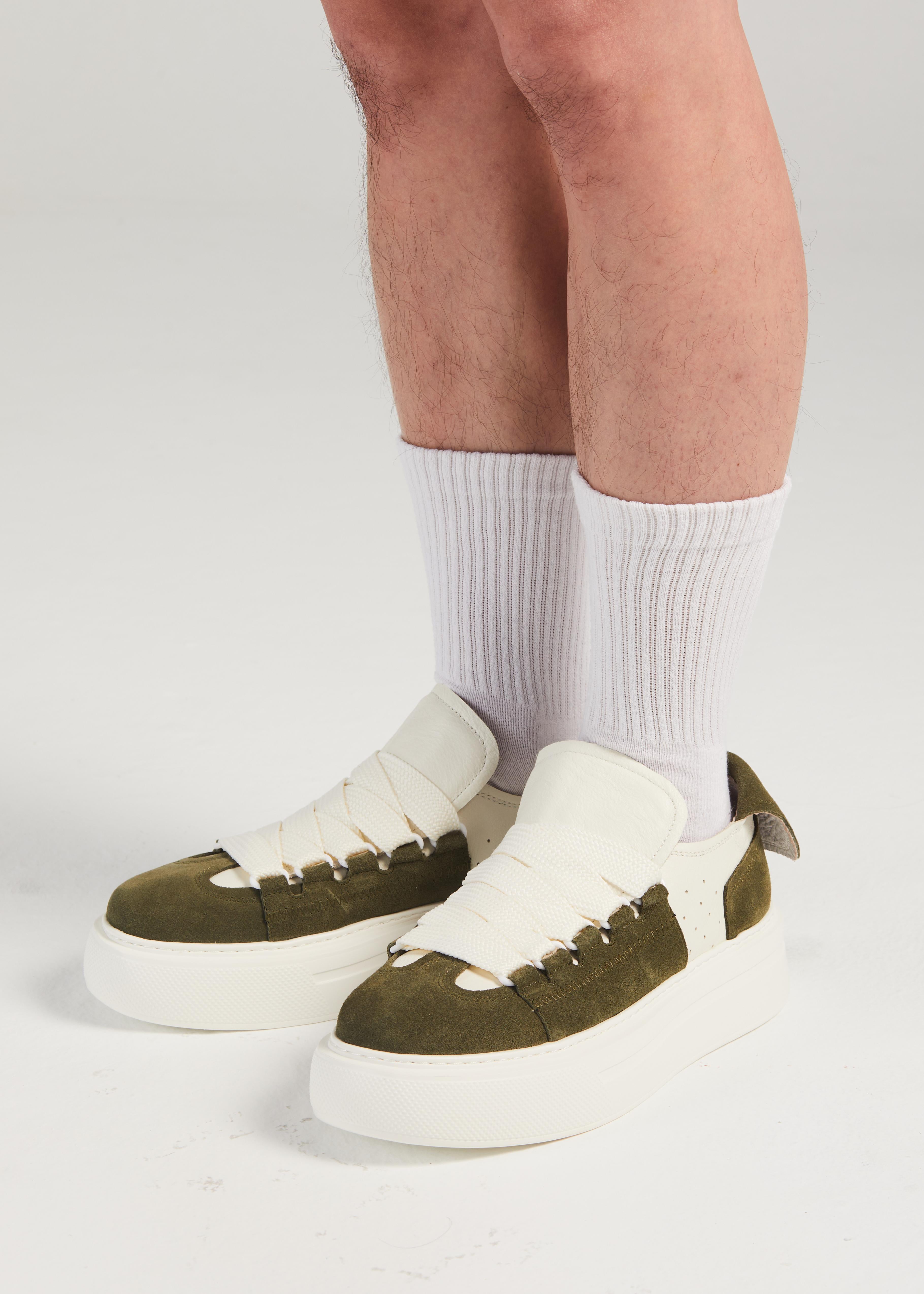 PROJET1826 | FELTON Broad Shoelace Suede Leather Sneaker Green