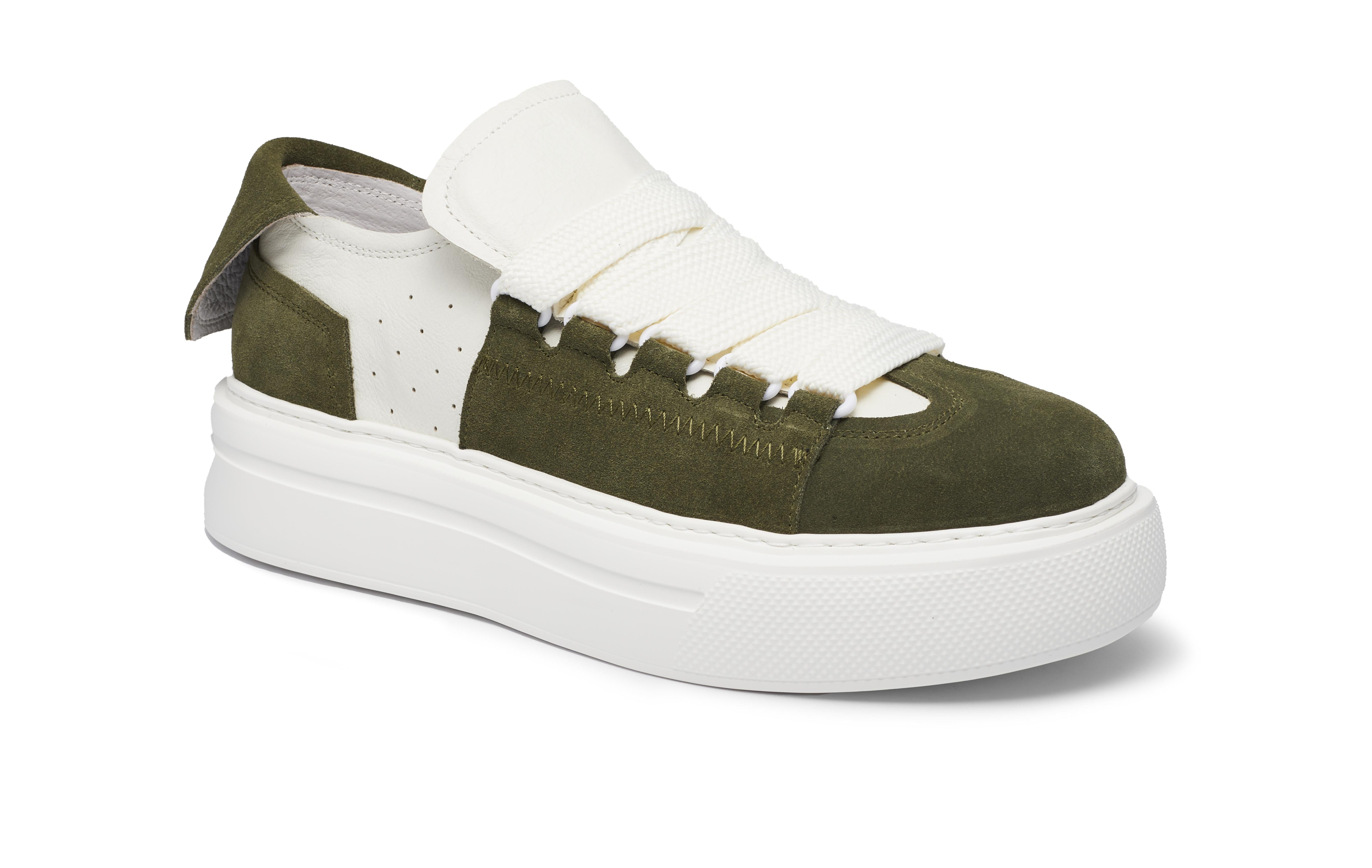 PROJET1826 | FELTON Broad Shoelace Suede Leather Sneaker Green