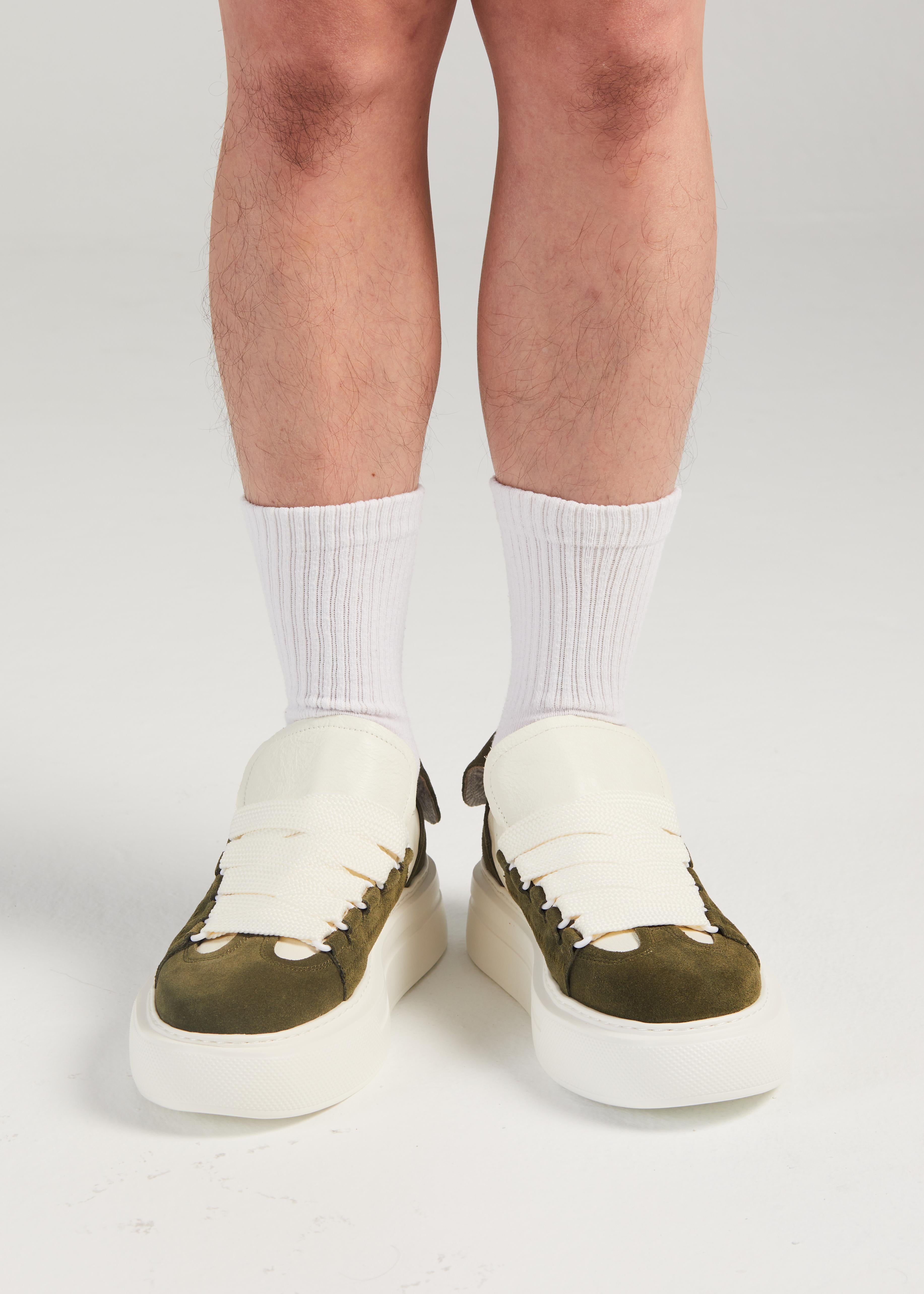 PROJET1826 | FELTON Broad Shoelace Suede Leather Sneaker Green