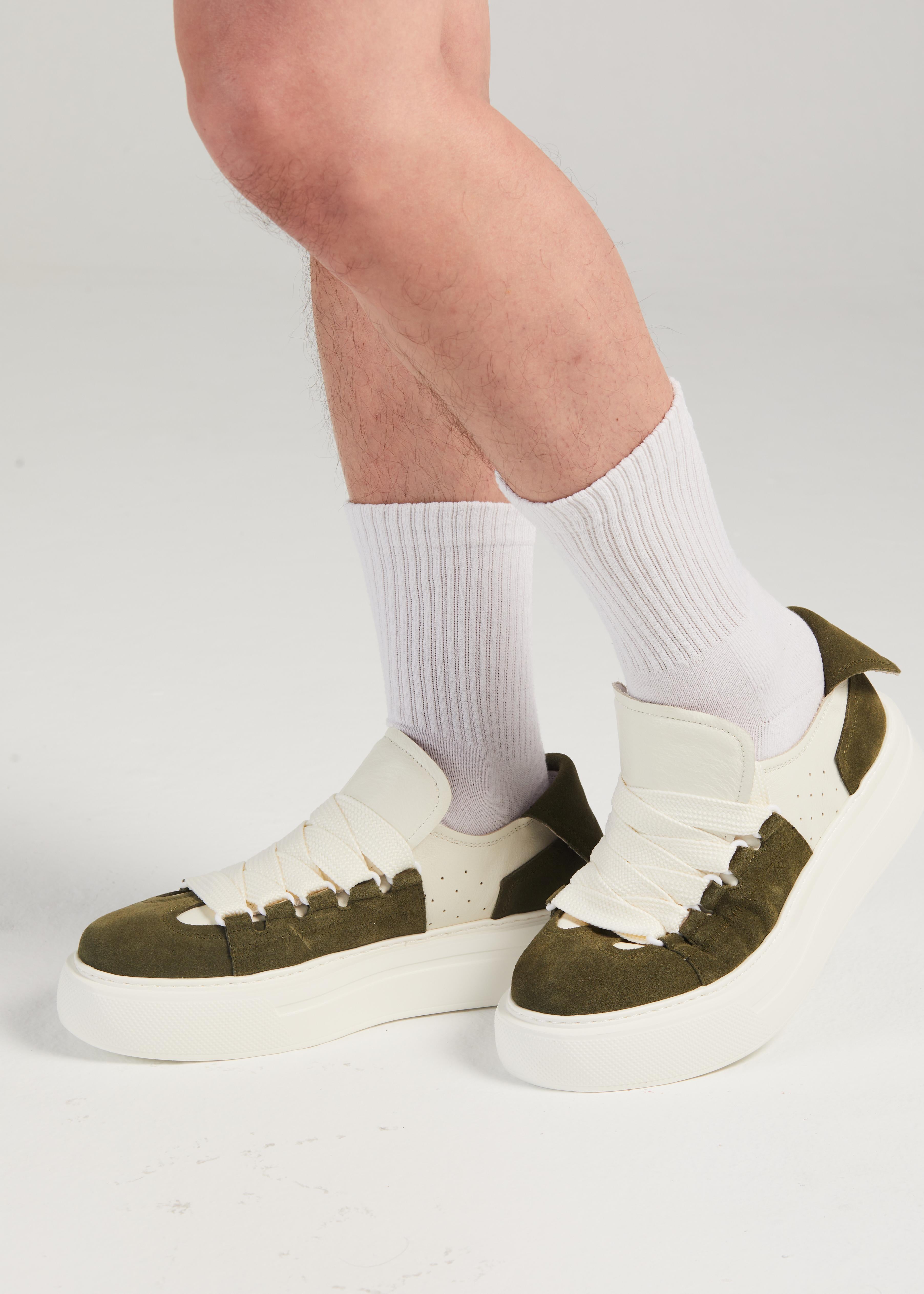 PROJET1826 | FELTON Broad Shoelace Suede Leather Sneaker Green