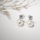 Elegant Freshwater Semi Round Pearl Earrings WE00017 - PEARLY LUSTRE