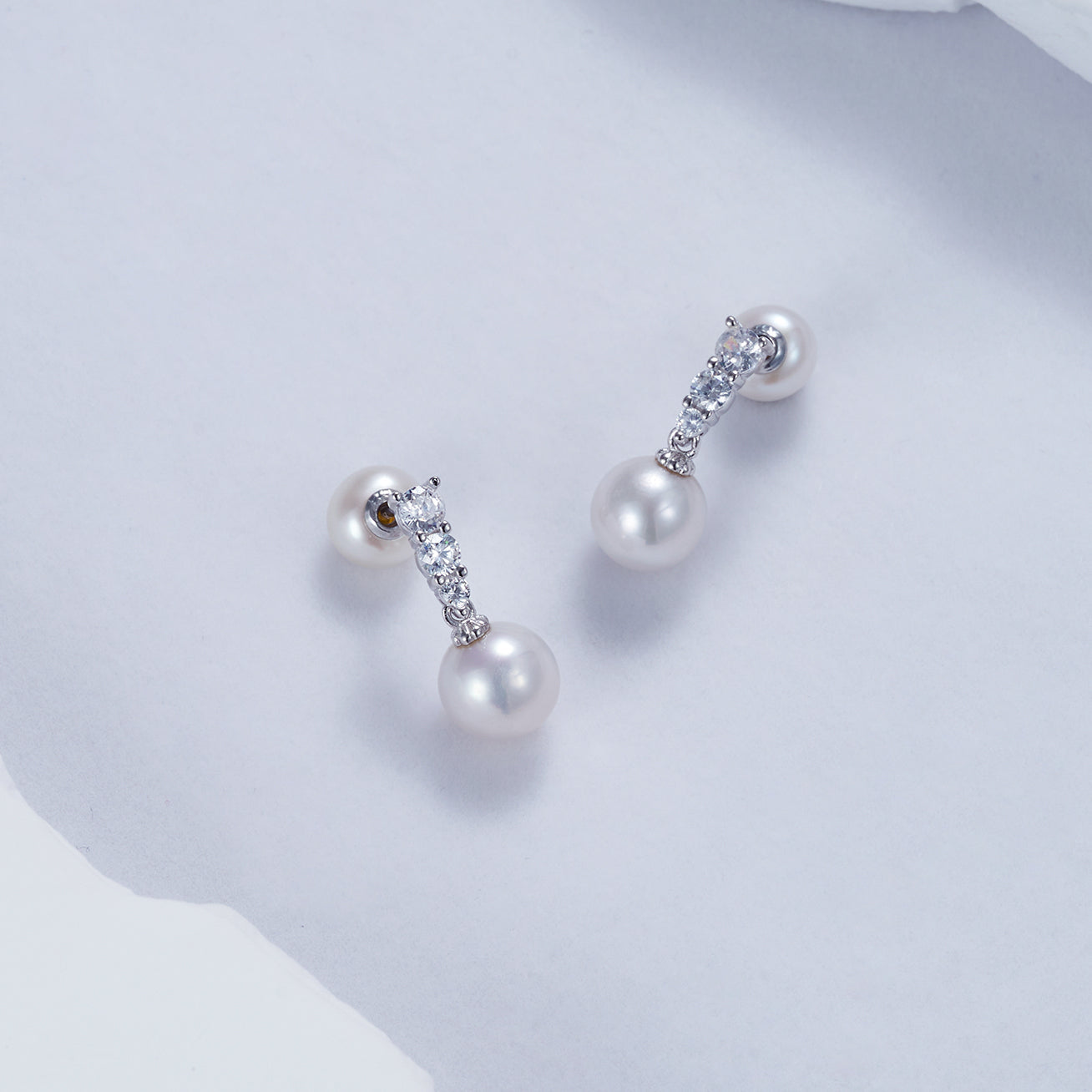 Elegant Freshwater Pearl Earrings WE00051 - PEARLY LUSTRE