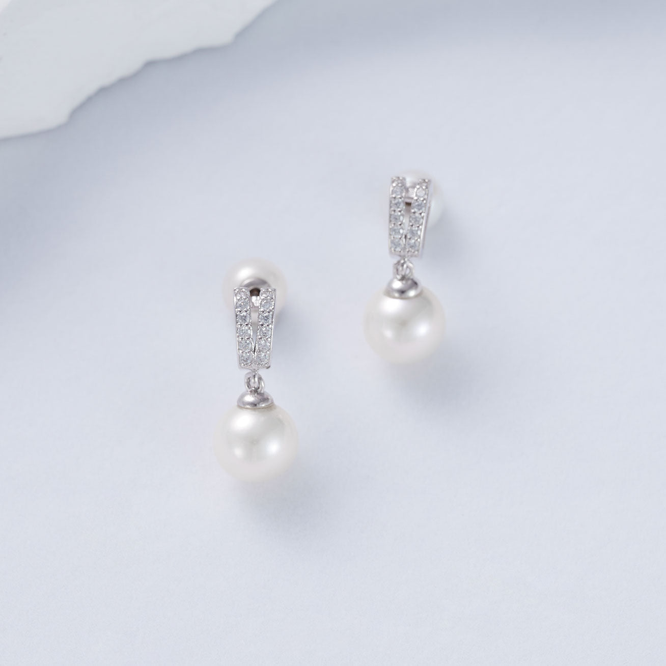 Elegant Freshwater Pearl Earrings WE00061 - PEARLY LUSTRE