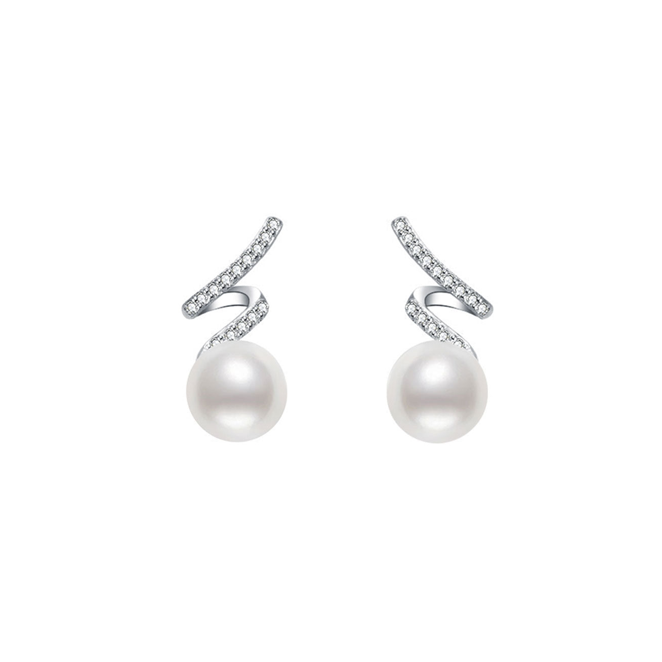 Elegant Freshwater Pearl Earrings WE00115 | S Collection - PEARLY LUSTRE