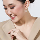 Elegant Freshwater Semi Round Pearl Earrings WE00132 - PEARLY LUSTRE