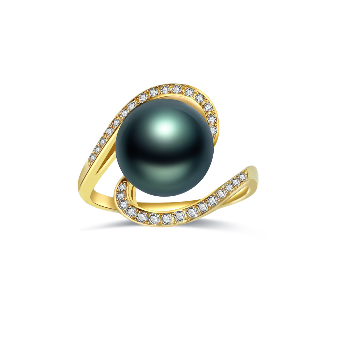 Elegant Tahitian Saltwater Pearl Ring WR00005 - PEARLY LUSTRE