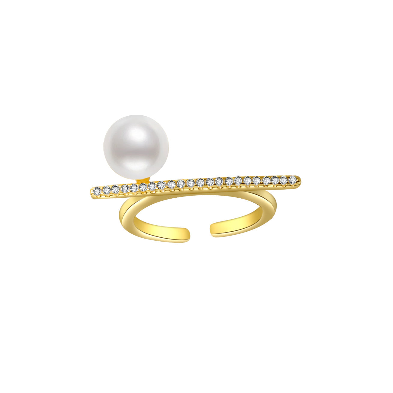 New Yorker Freshwater Pearl Ring WR00065 - PEARLY LUSTRE