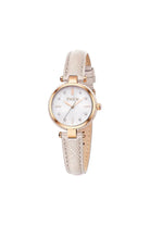 BLACK BY BLUE BRAVE | THCN T· I Mother-of-Pearl Dial Ivory Leather Strap Watch
