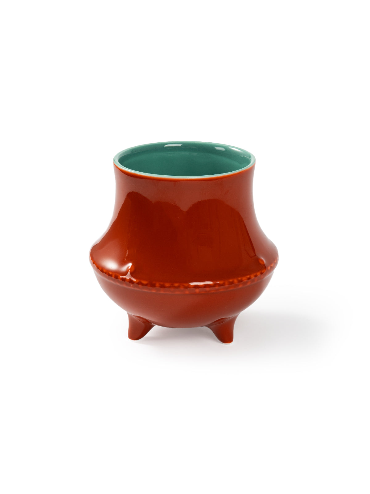 CRAFILAB | Brick Red & Turquoise Three-Legged Water Container