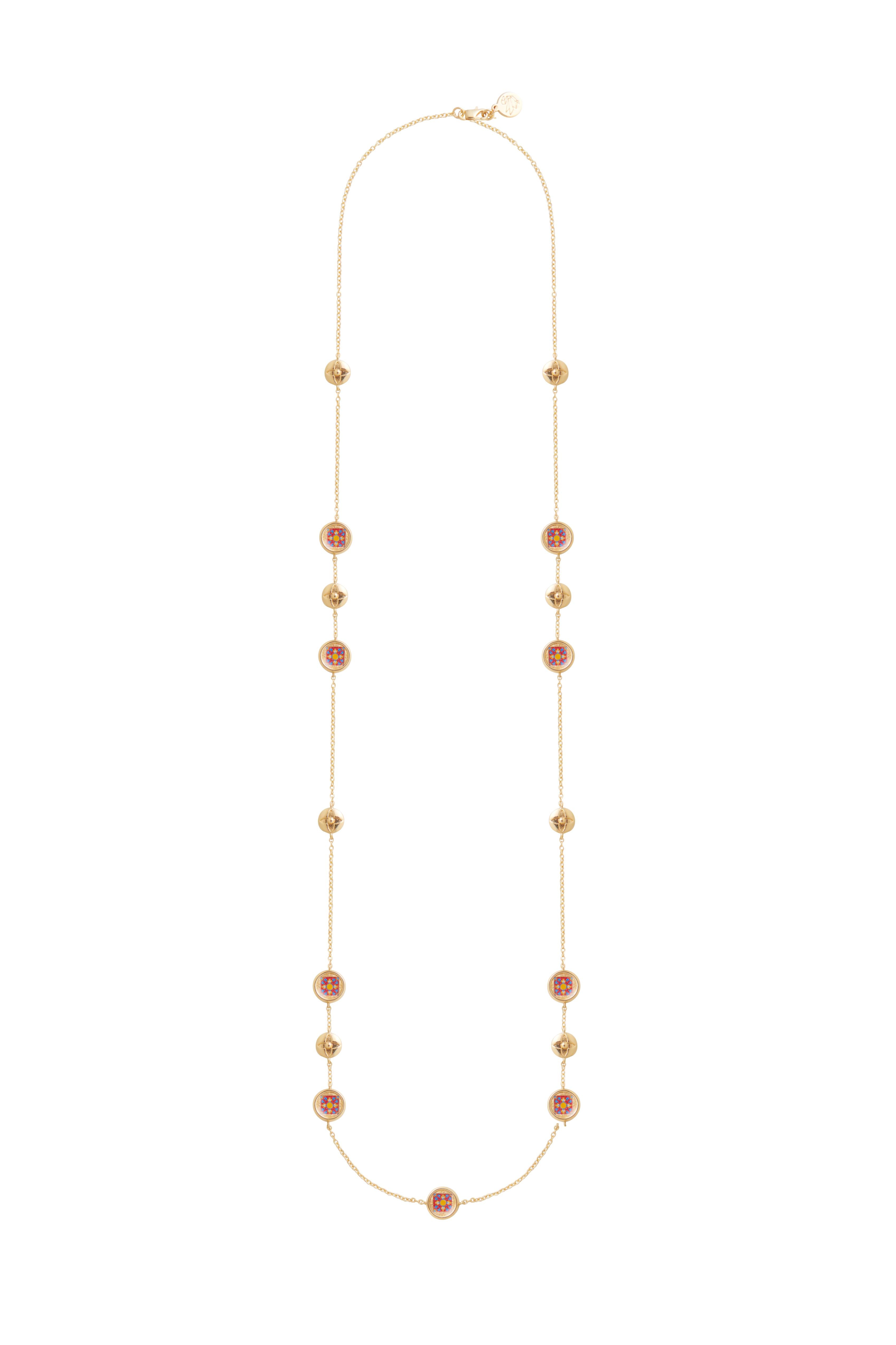 RARE BIRD COLLECTION | Reversible Spanish Medallion Long Necklace - Royal