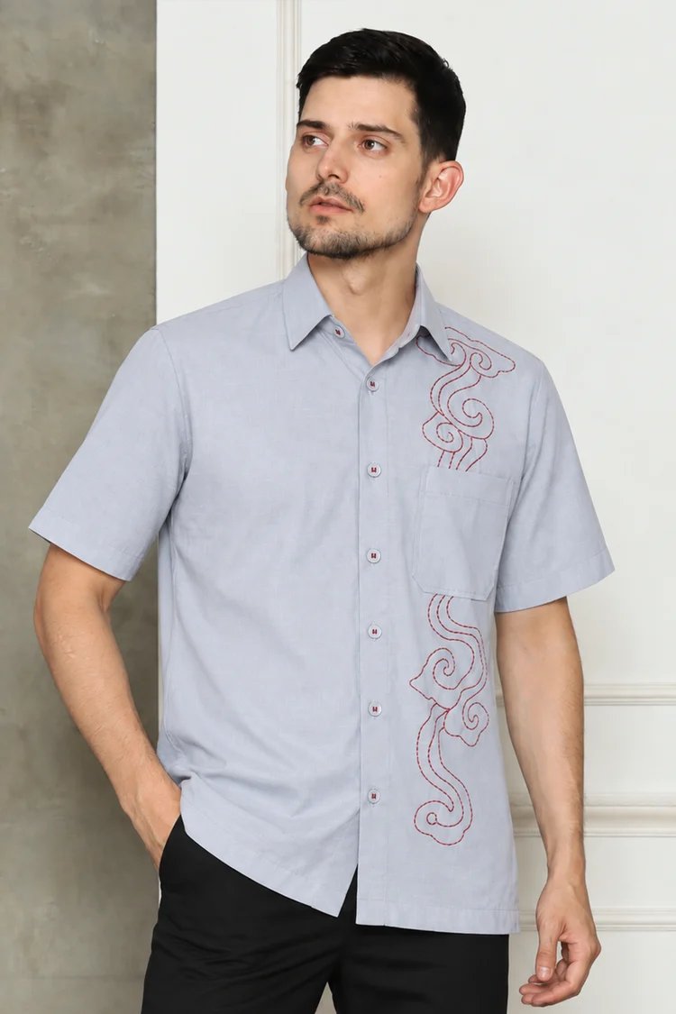 KANZI COLLECTION | Mens Batik Embrodered Shirt