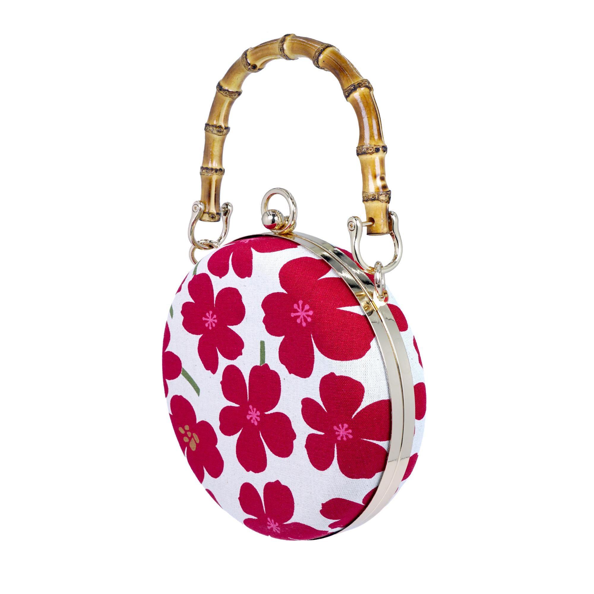 COCOONESE | Round Hard Case Bamboo Handle Bag