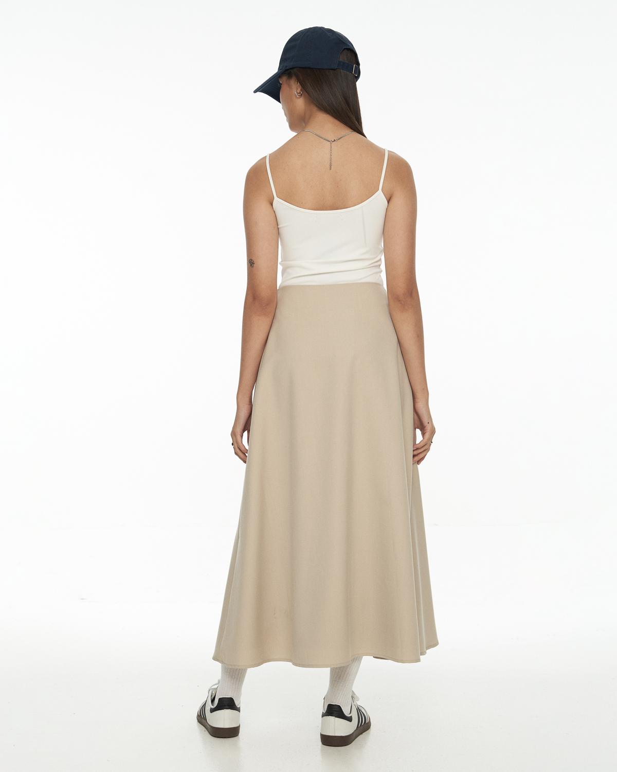 DRESSINGPAULA | Structured Twill Pleated Midi Skirt