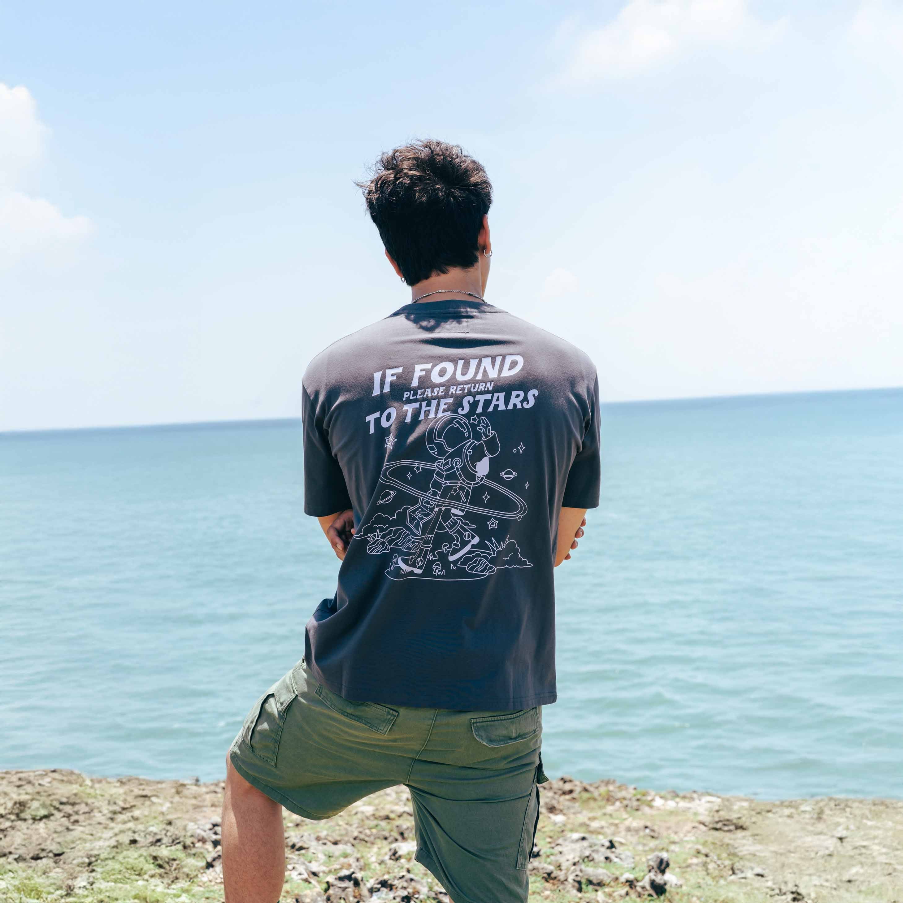 TALKING TOES | Stargazer Oversized Tee - Charcoal