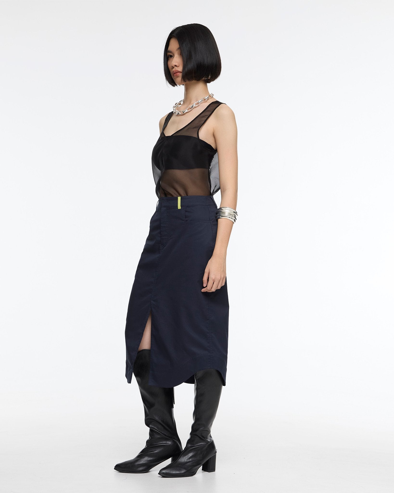 ROCK DAISY | Sira Straight Midi Organic Cotton Skirt