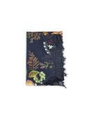 QUEENMARK | AN Printed Shawl 2024 Assorted Black Butterfly Flower