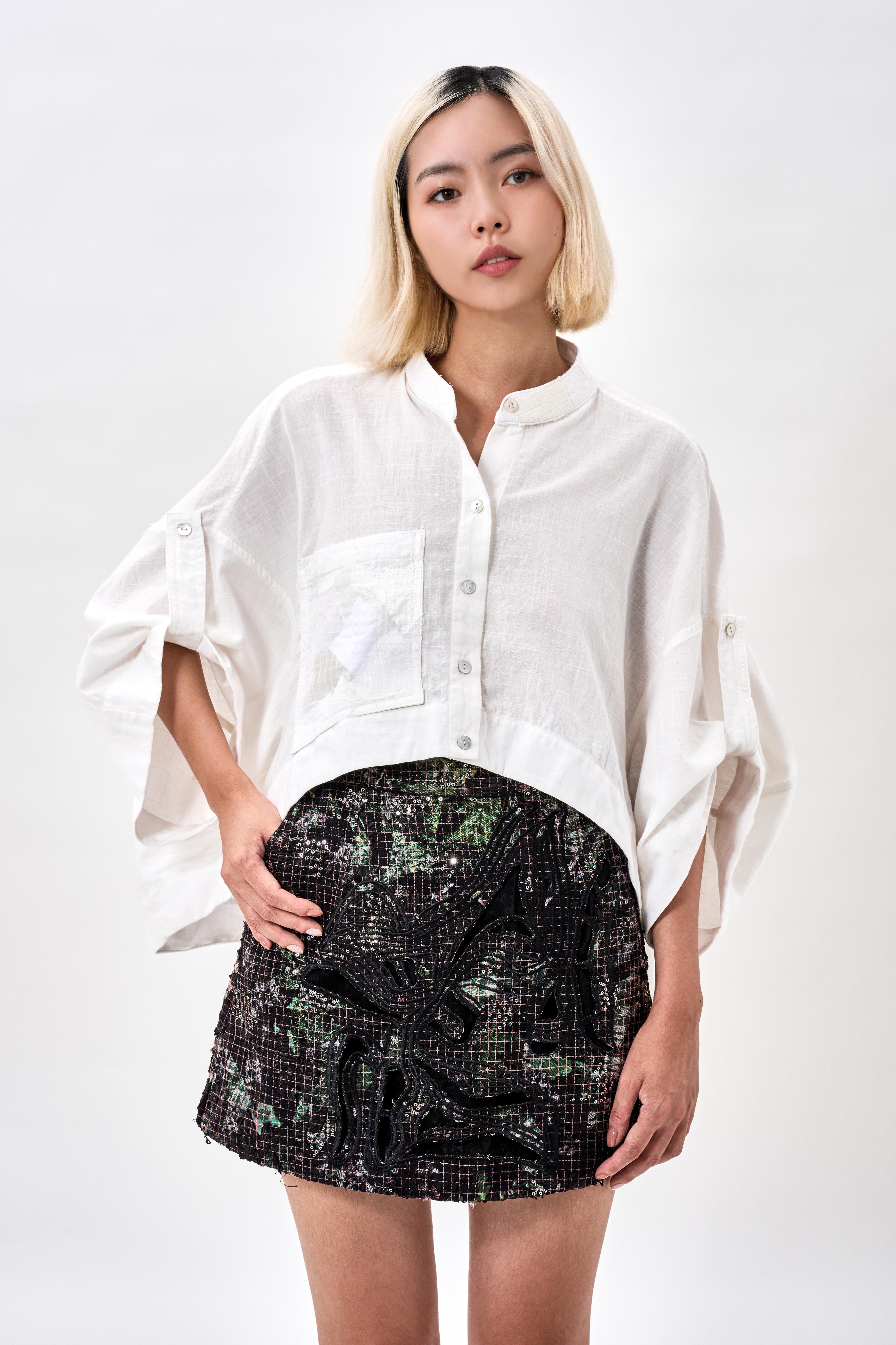 KHAAR | White Coral Crop Top