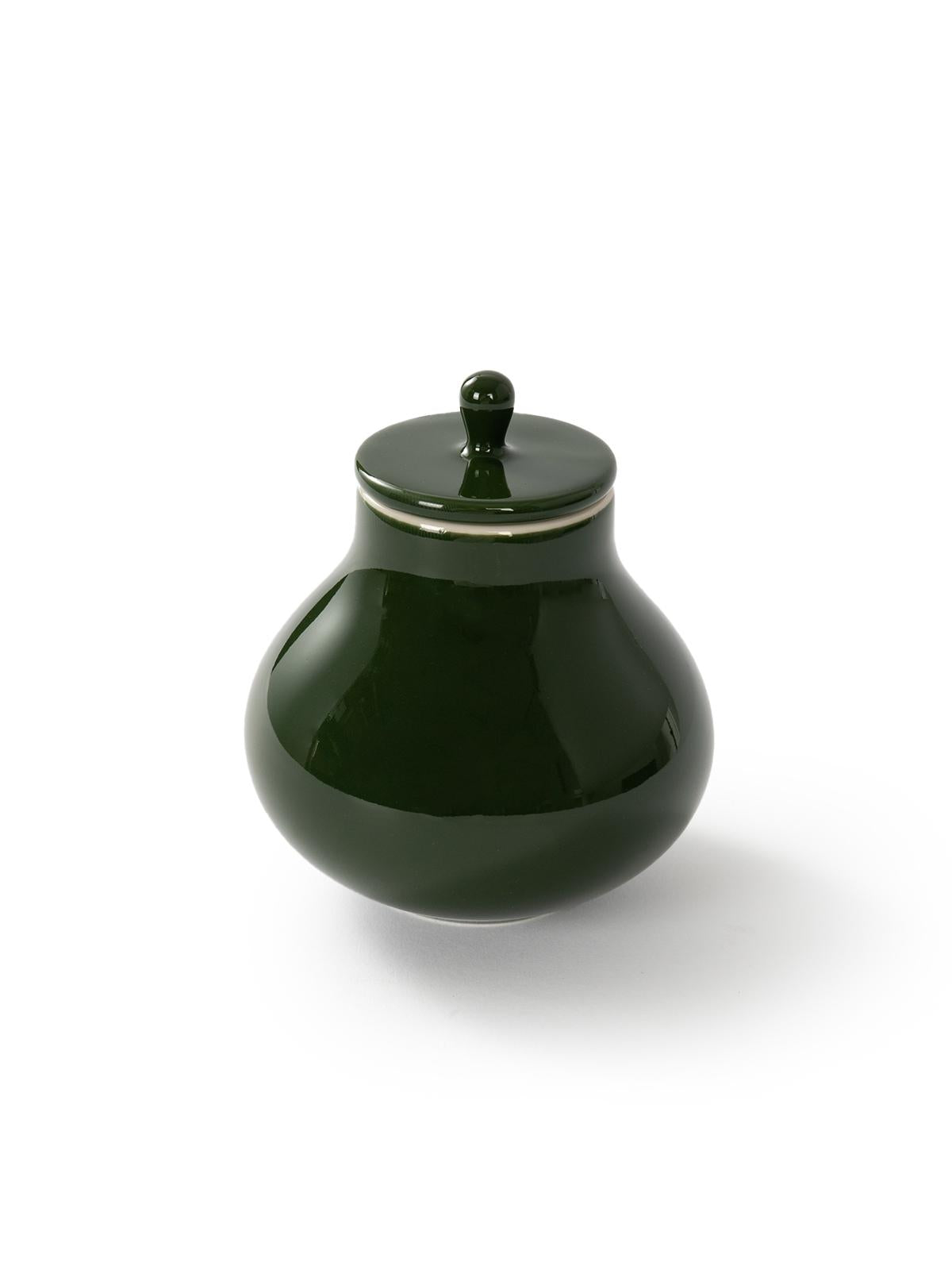 CRAFILAB | White Jade Clay Porcelain - Dark Green - Tea Caddy