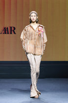 KHAAR | Stripes Floral Oversized Shirt