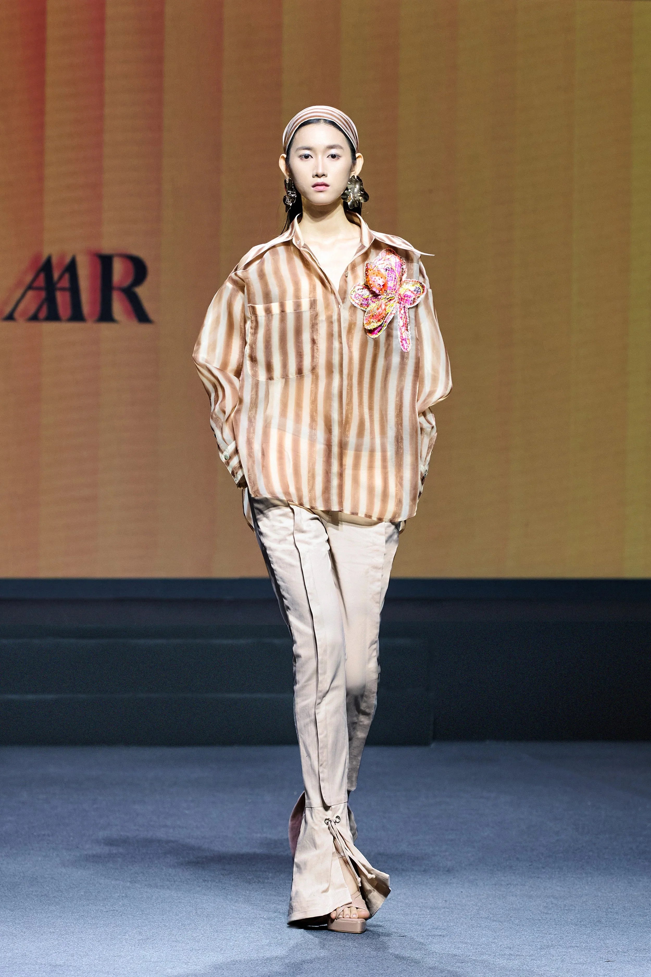 KHAAR | Stripes Floral Oversized Shirt