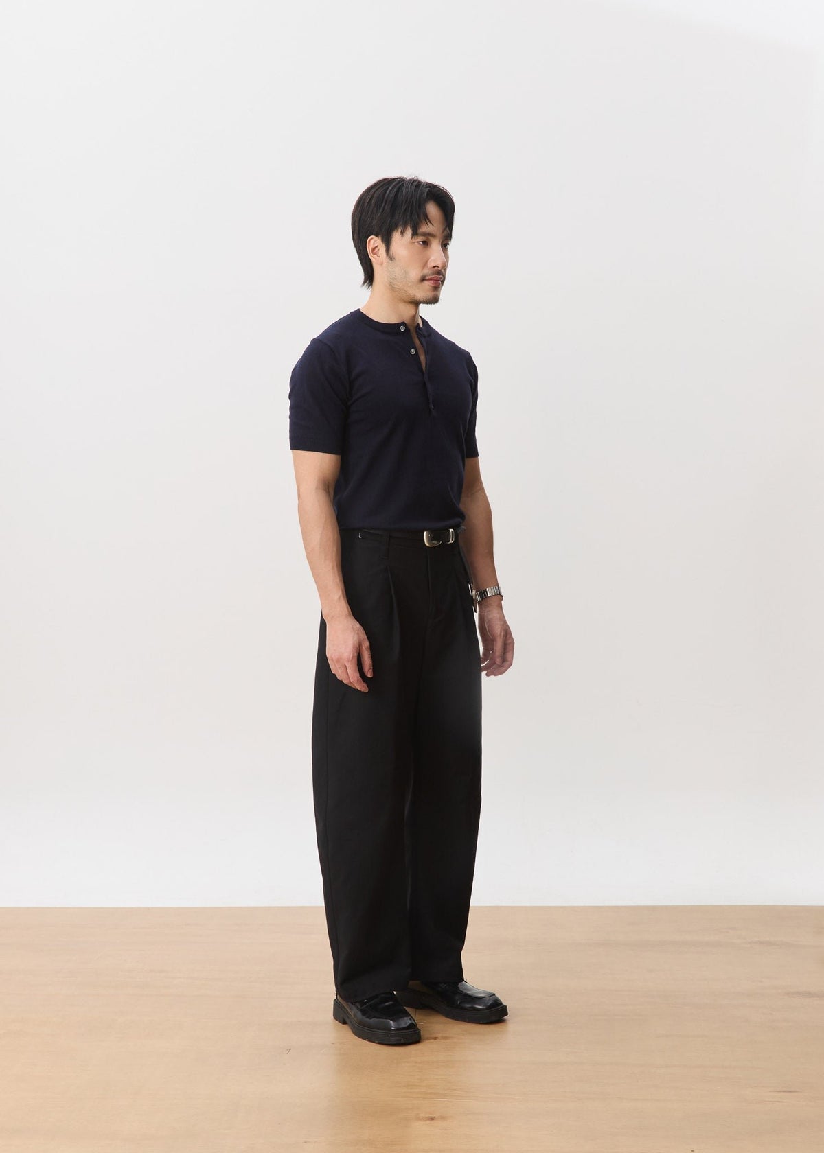 HOUSE OF HOUSE OF ANON PTE. LTD. | Sven Henley Knit Short Sleeve Top