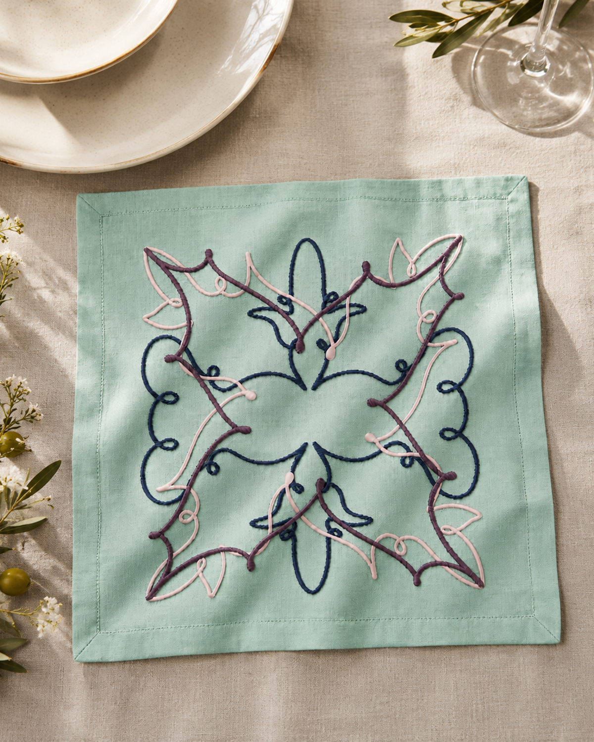 MEJA MAISON DE BALI | The Mosaique Rambat Cocktail Napkin by Meja (Set Of 2)