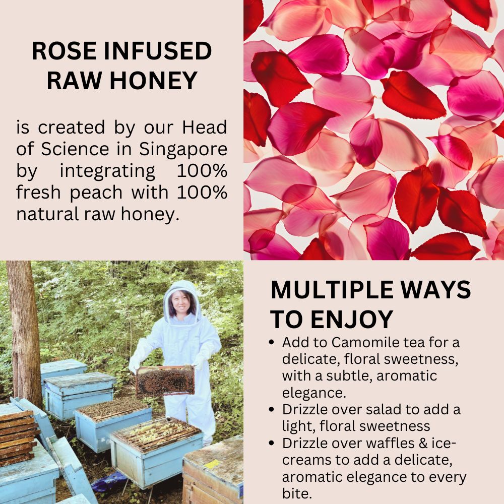 HIVES KEEPER | Infused Raw Honey (with Gift Box) - Rose Infused Raw Honey (Limited Honey Edition)