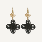 THE ANTECEDANT STORE | E - Statement Auspicious Knot & Motif Earrings S3 (Dark Brown)