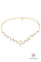 CREATIVE JEWELLERY STUDIO | 18k 3-Tone Gold & Diamond Honeycomb Collar Bone Necklace by Royada Jewelry