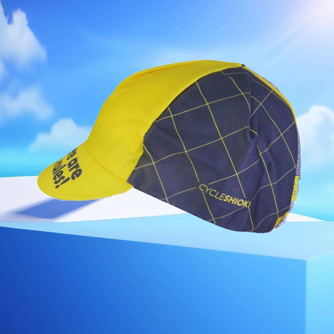 A DESIGN BY TAKACHYA | Cycling Cap - Googly Eyes Checkered Yellow