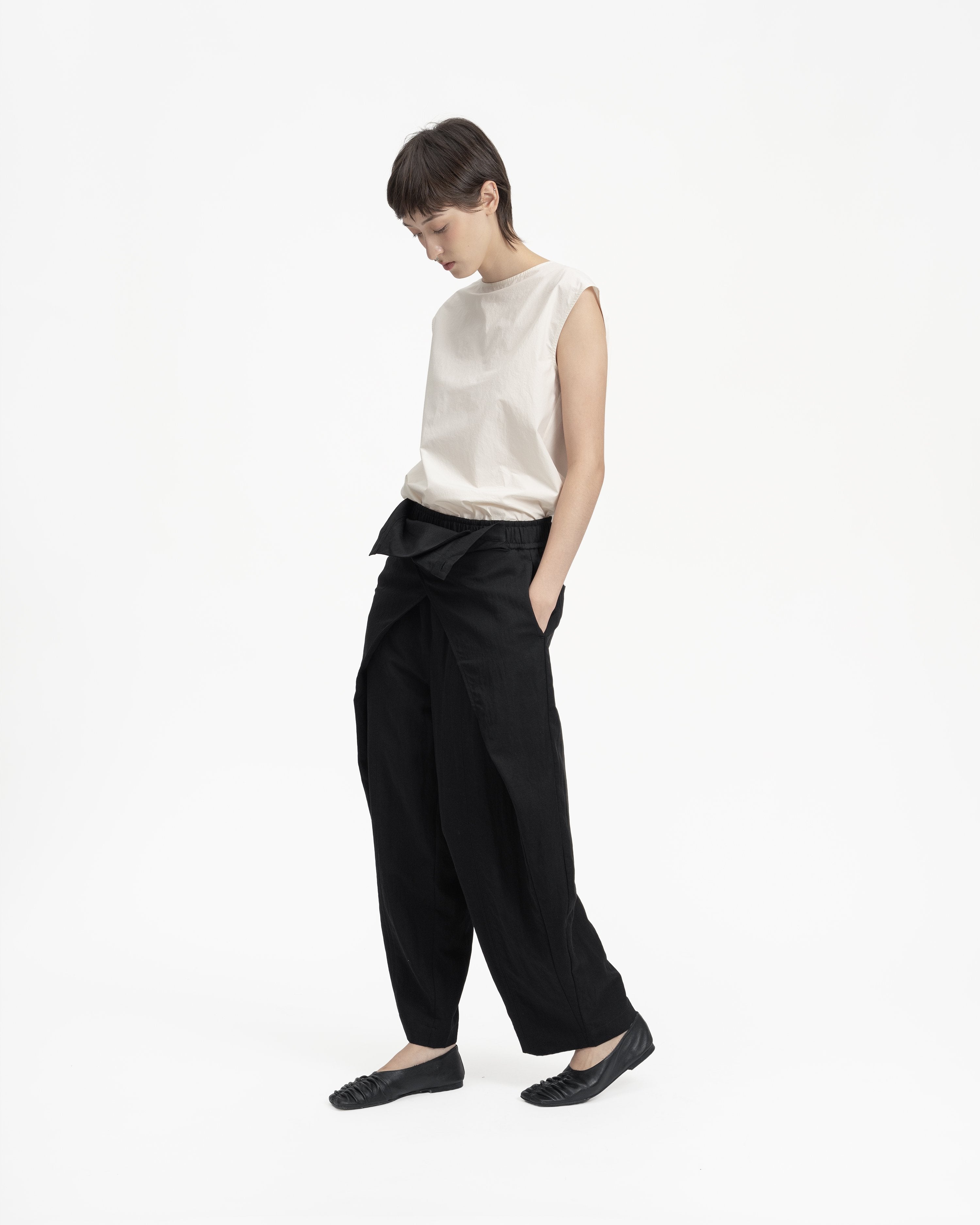 GRAYE | Sash Wrap Trousers | Black