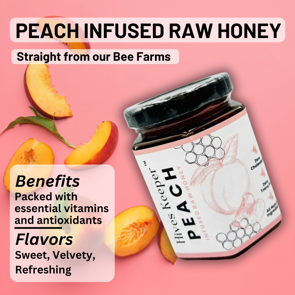 HIVES KEEPER | Infused Raw Honey (with Gift Box) - Peach Infused Raw Honey