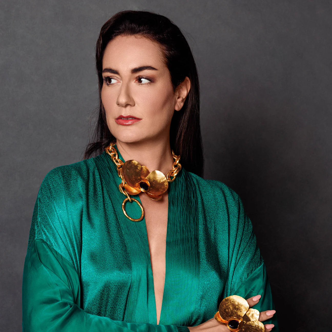 BOHEME BY VERO | FLORA BIG NECKLACE (BLACK ONYX)