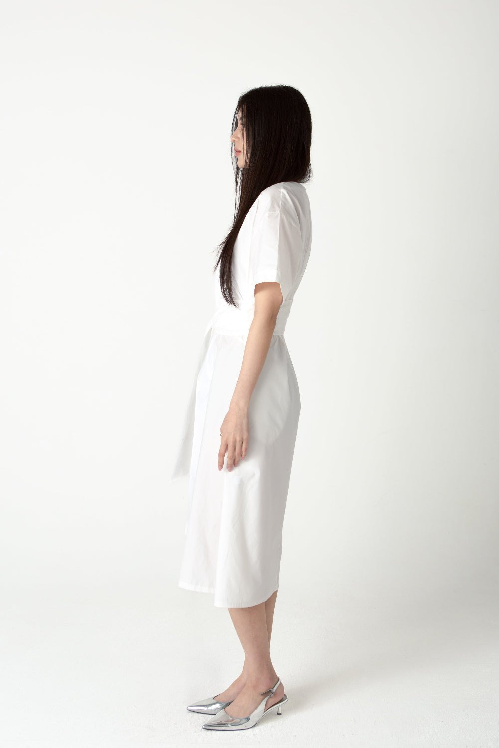 SAERO COLLECTIVE | Wrapline Dress | White