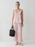 LAYERPLAN | Ara Ruffle Hem Tencel-Linen Pants