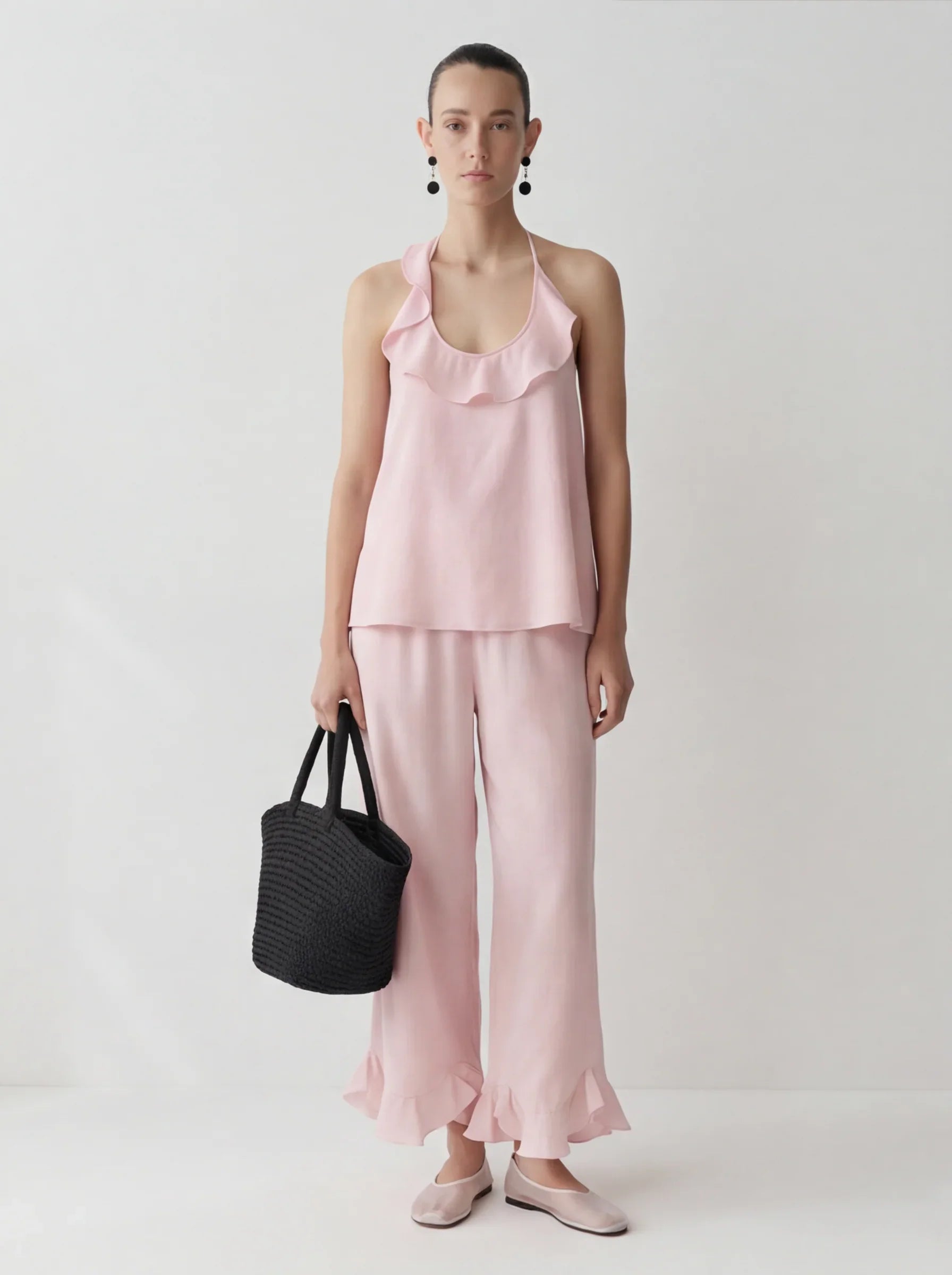 LAYERPLAN | Ara Ruffle Hem Tencel-Linen Pants