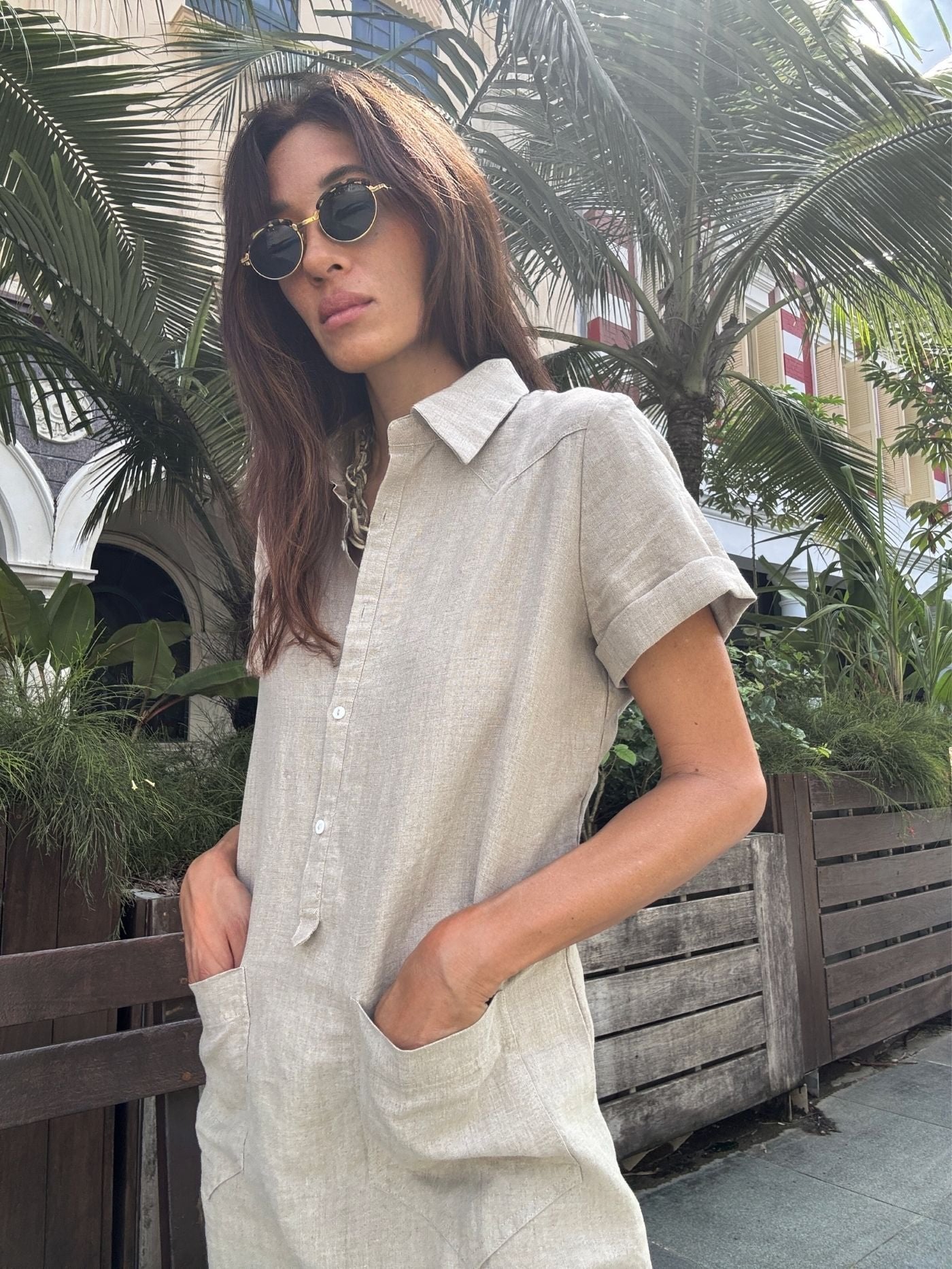 EDITION LIMITEE SINGAPORE | Shirt Dress Short | Natural